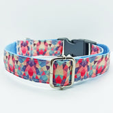 Abstract Colorful Triangles Dog Collar - S-L sizes with custom matching pet tag - Adventures of Rubi